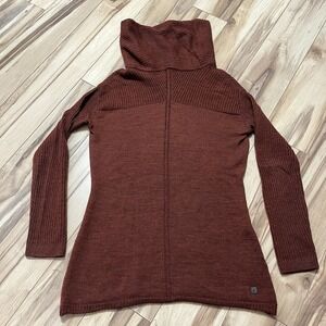 Smartwool Women's Larkslope Cowl Neck Tunic Sweater Pullover Sz M 100% Wool